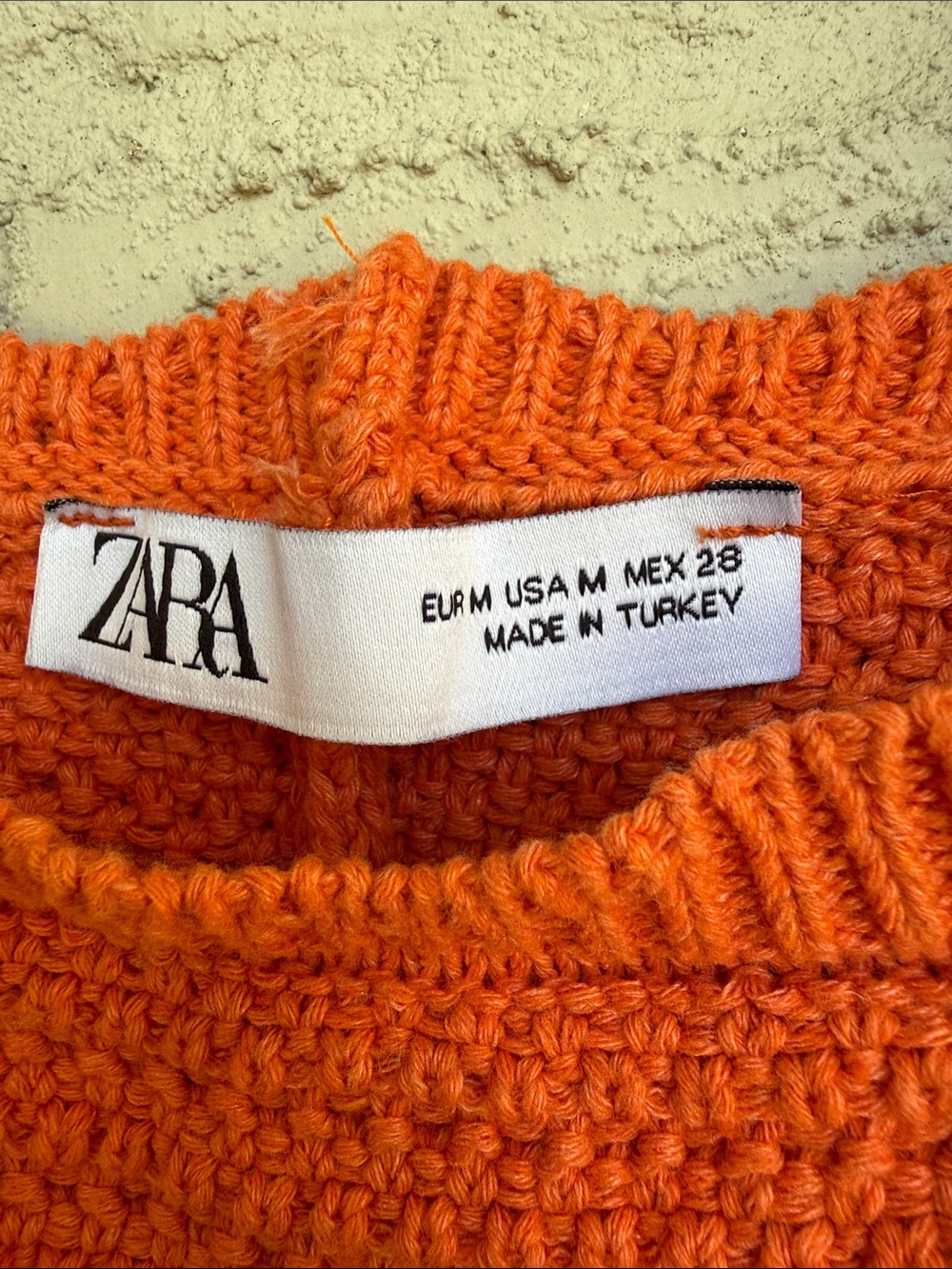 ZARA Blue/Orange Wavy Striped Crochet Knit Mini Dress Size Medium - Picture 2 of 11